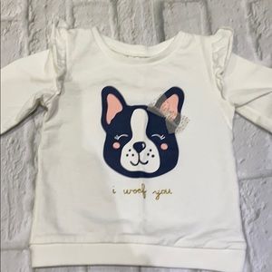 Adorable white ruffle sweater 12 months